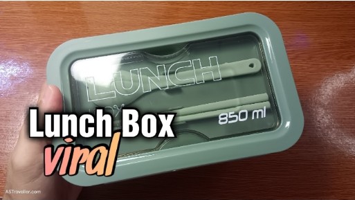 850 ML Leakproof Tiffin Box Free Spoon Chopsticks 2 Compartment Lunch Box Lite weight Container for School Office